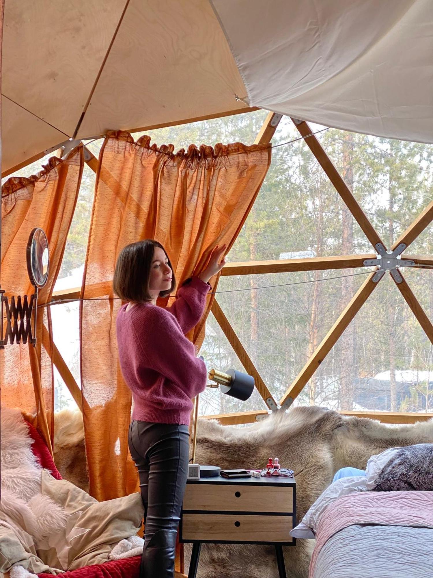 Aurora Igloo Fireplace-Heated Tents In A Secret Forest With Private Jacuzzi And Shared Sauna Bathroom And Dog Friendly Rovaniemi Exterior photo